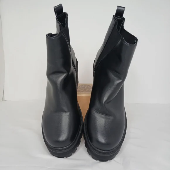 Pretty Little Thing Y2k Chunky Chelsea Boots Black Size 7 Slip-on Whimsy Goth - Picture 5 of 12